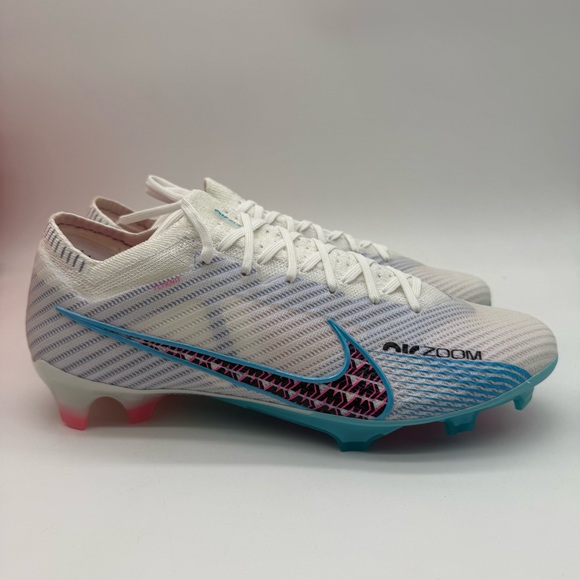 Nike White Cleats with Blue and Pink Details main image 9